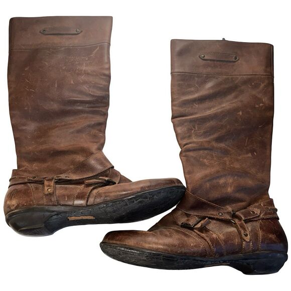 Born Brown Leather Riding Boots Women’s 8 Harness Buckle Equestrian Western - Picture 2 of 14